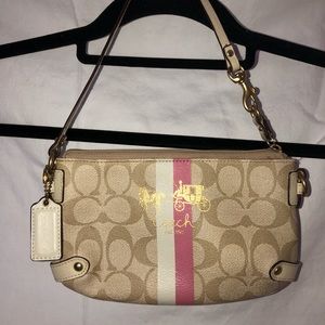Coach Wristlet Clutch Purse with Stripe